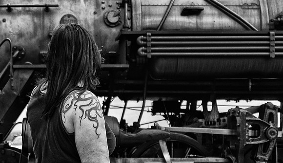 Woman with Tribal Tattoo