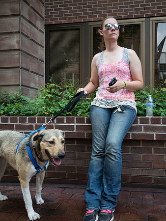 Girl with Big Dog