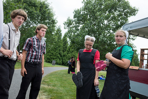 Amish Teens at a Picnic