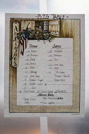 Amish Wedding Menu